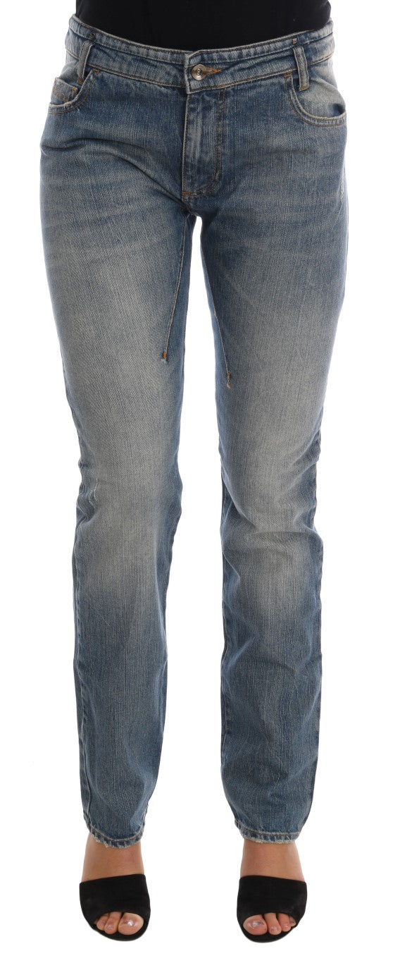 Chic Blue Slim Fit Designer Jeans - ventzia