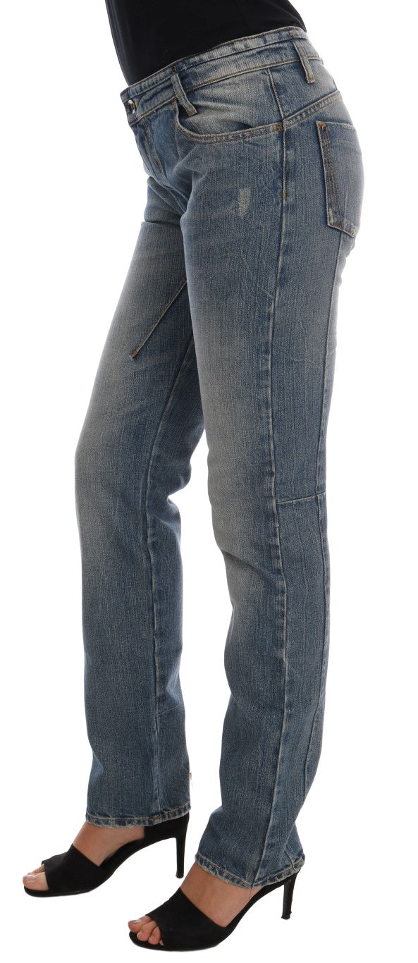 Chic Blue Slim Fit Designer Jeans - ventzia