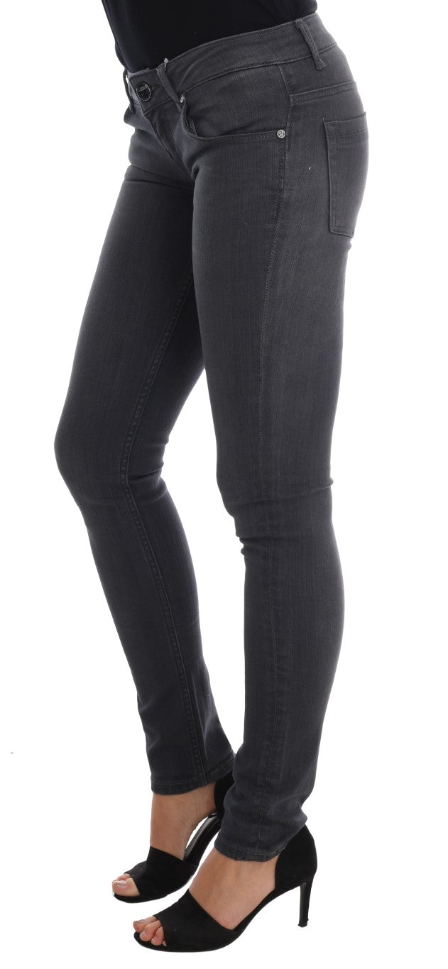 Sleek Gray Slim-Fit Designer Jeans - ventzia