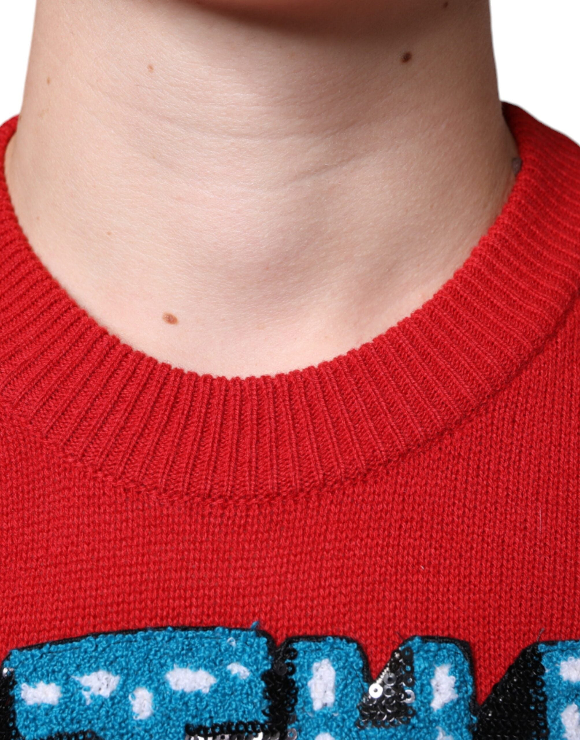 Red I'm The King Wool Crew Neck Sweatshirt Sweater - ventzia
