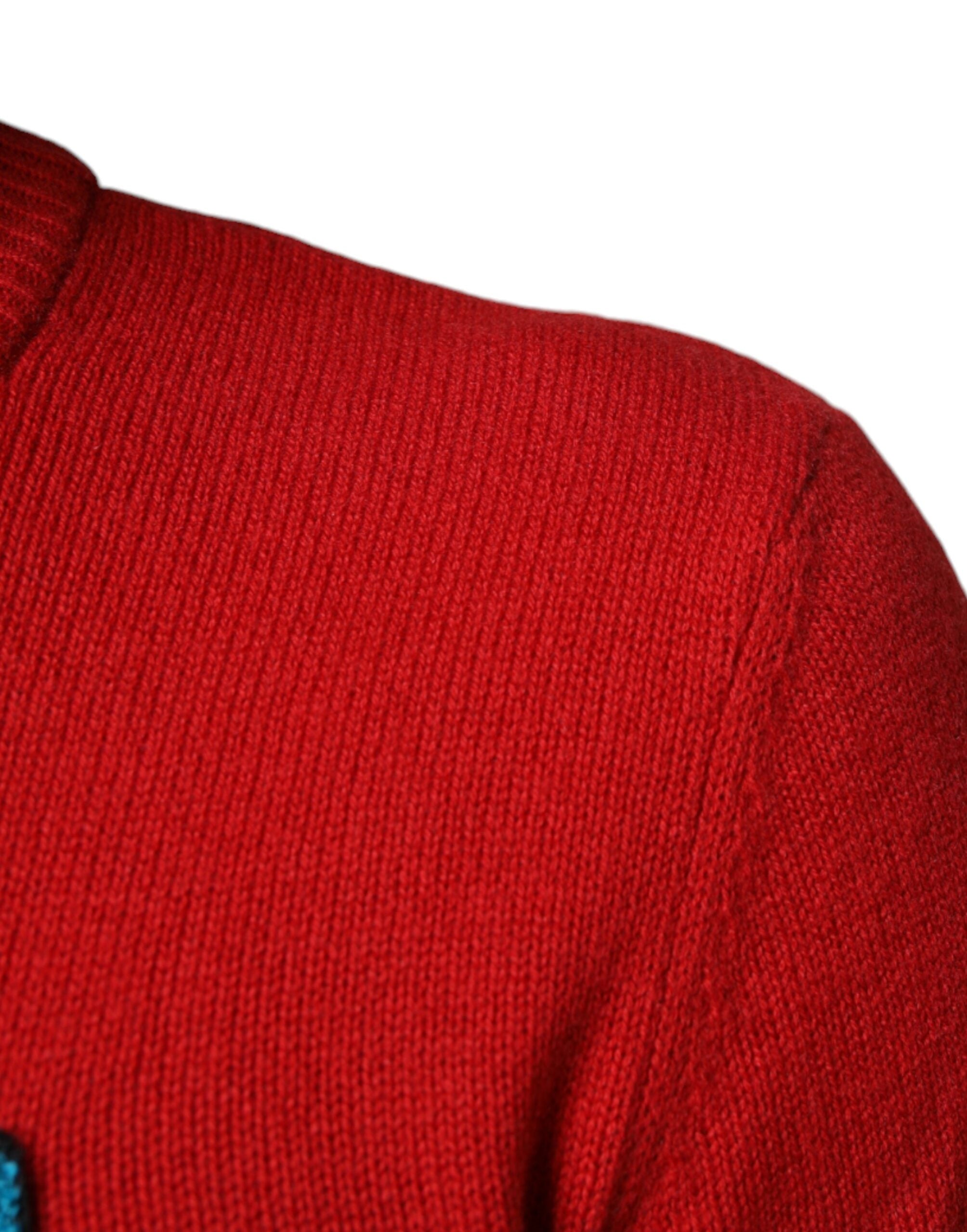 Red I'm The King Wool Crew Neck Sweatshirt Sweater - ventzia