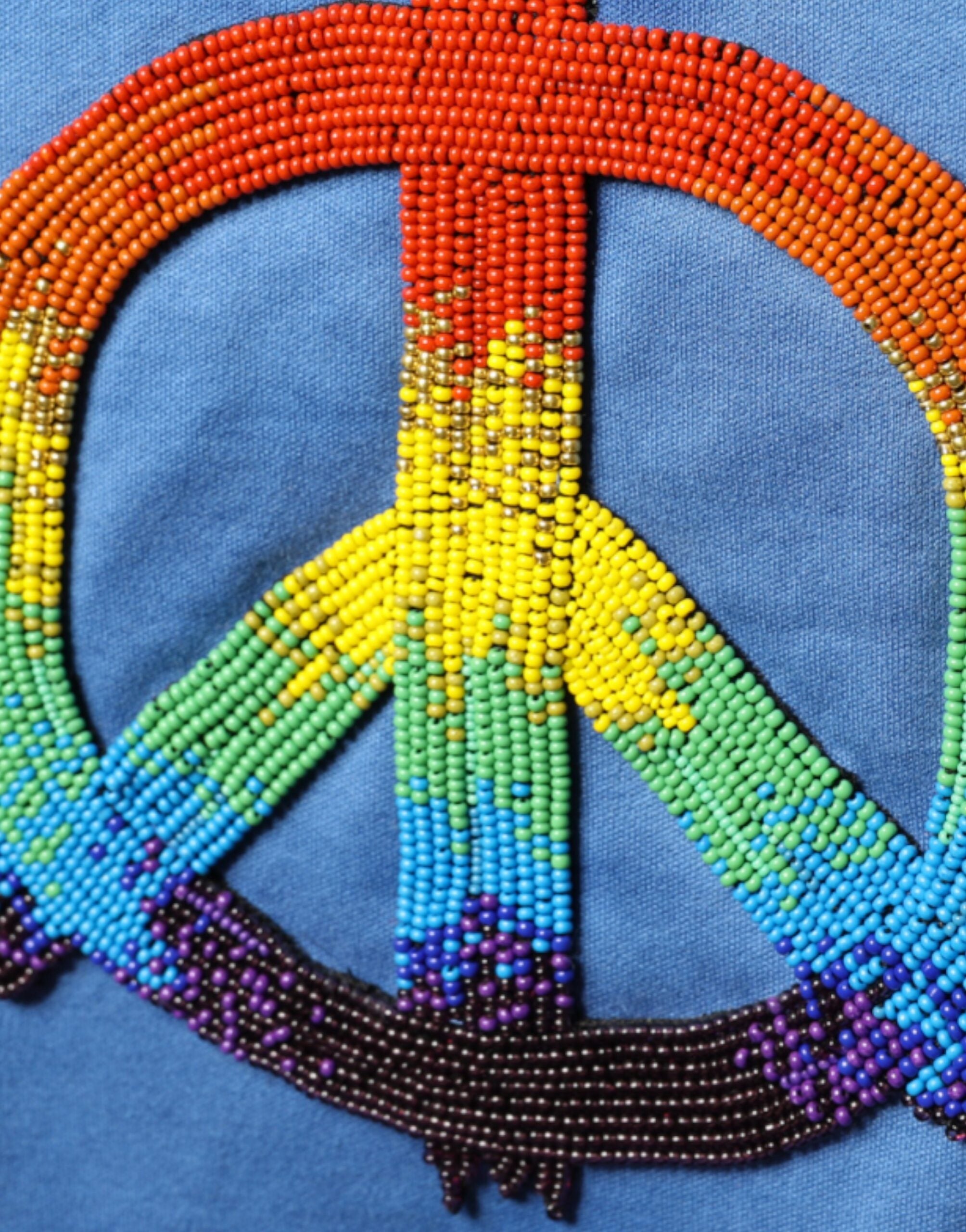 Blue Tie-Dye Peace Sign Cotton T-shirt - ventzia