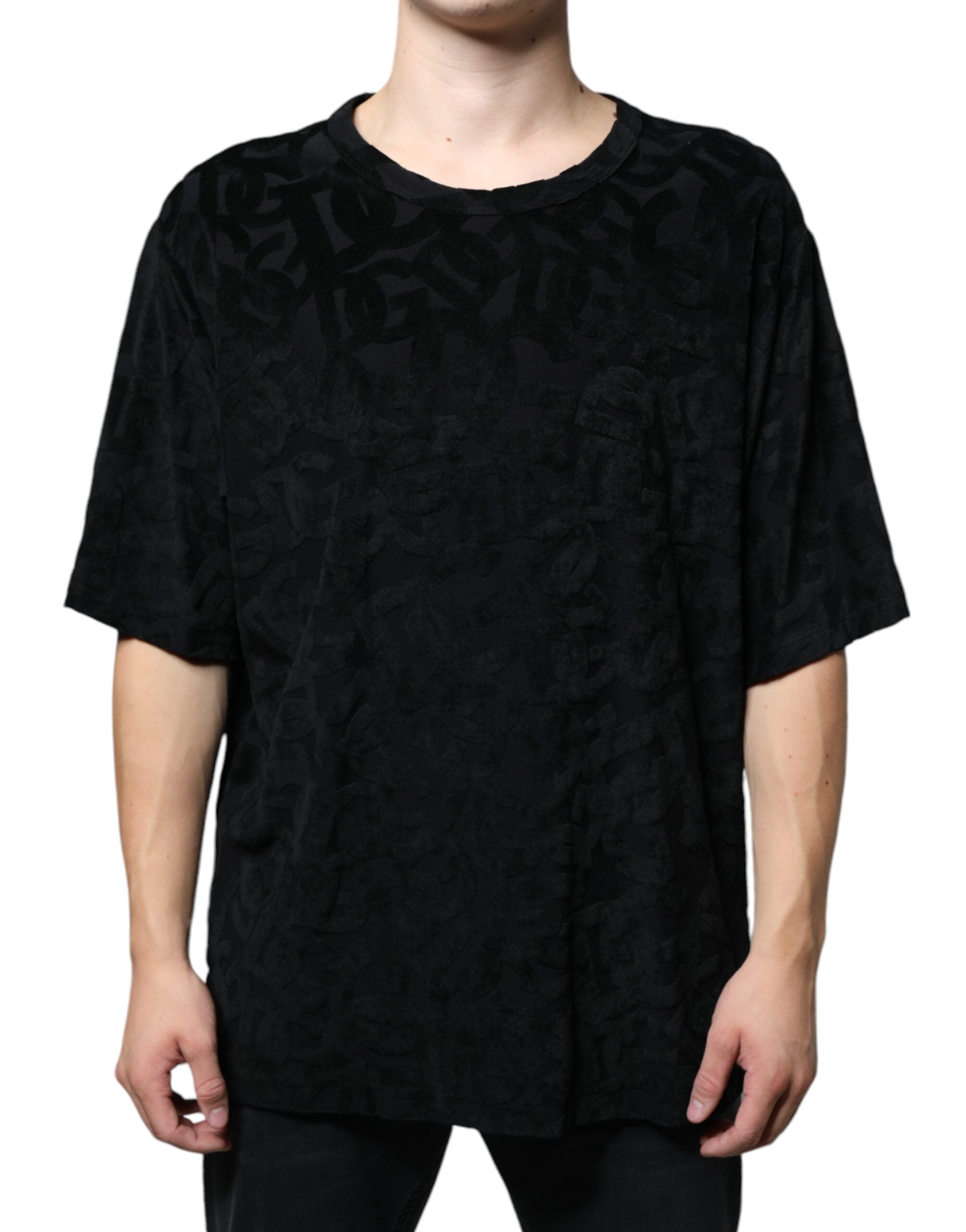 Black DG Mania Logo Print T-shirt - ventzia