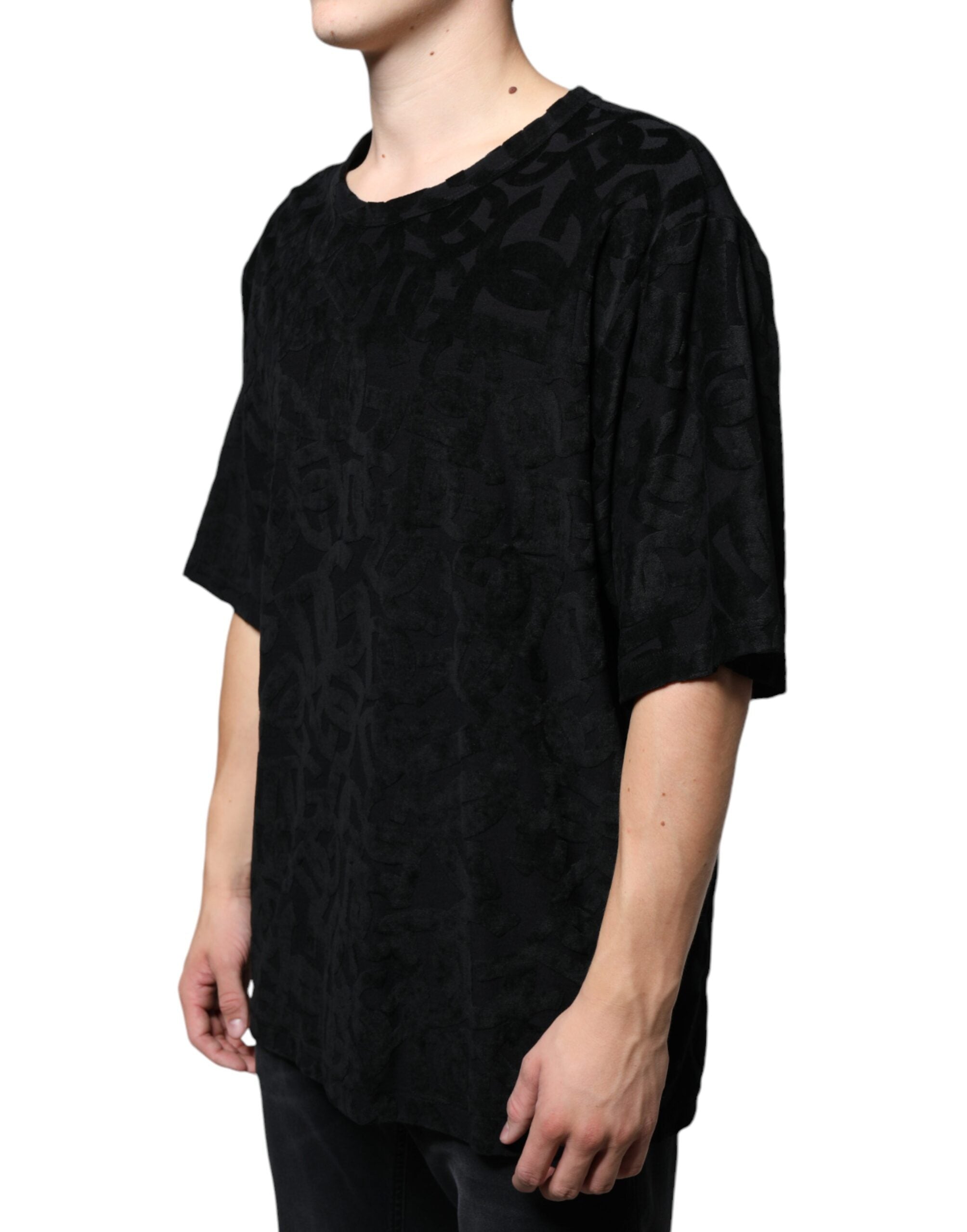 Black DG Mania Logo Print T-shirt - ventzia