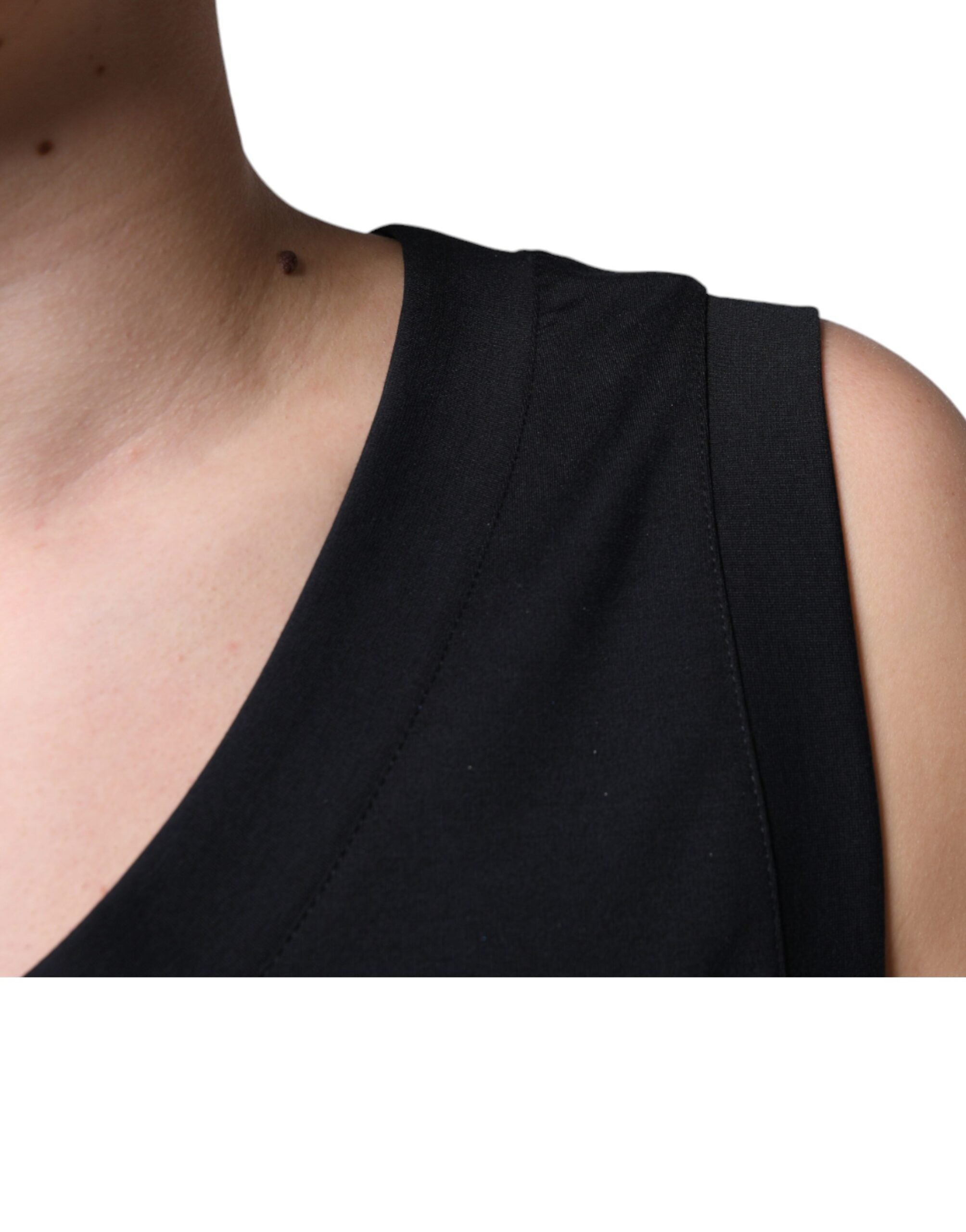 Black Cotton Born To Be Free Sleeveless T-shirt - ventzia