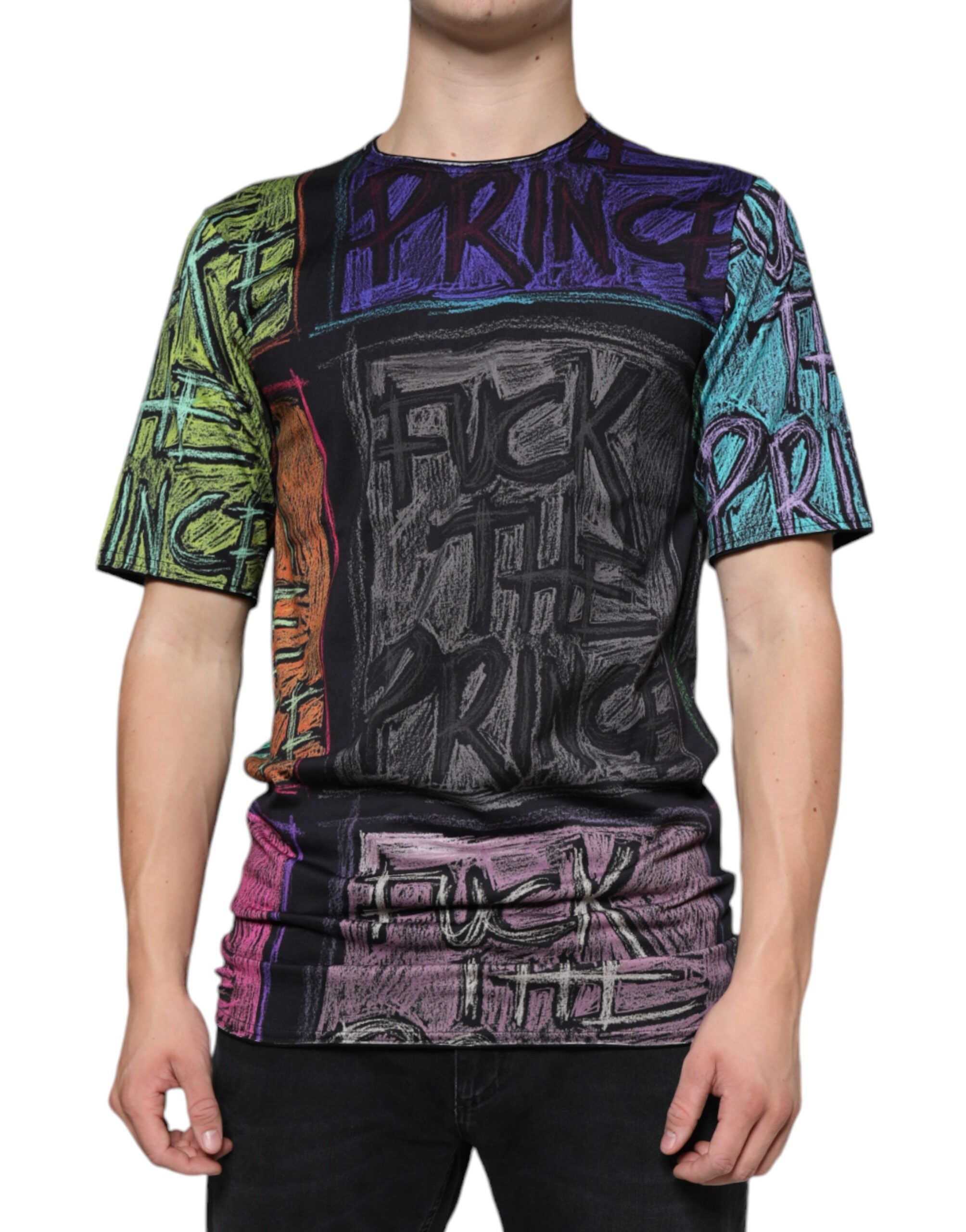 Multicolor Graphic Print Cotton T-shirt - ventzia
