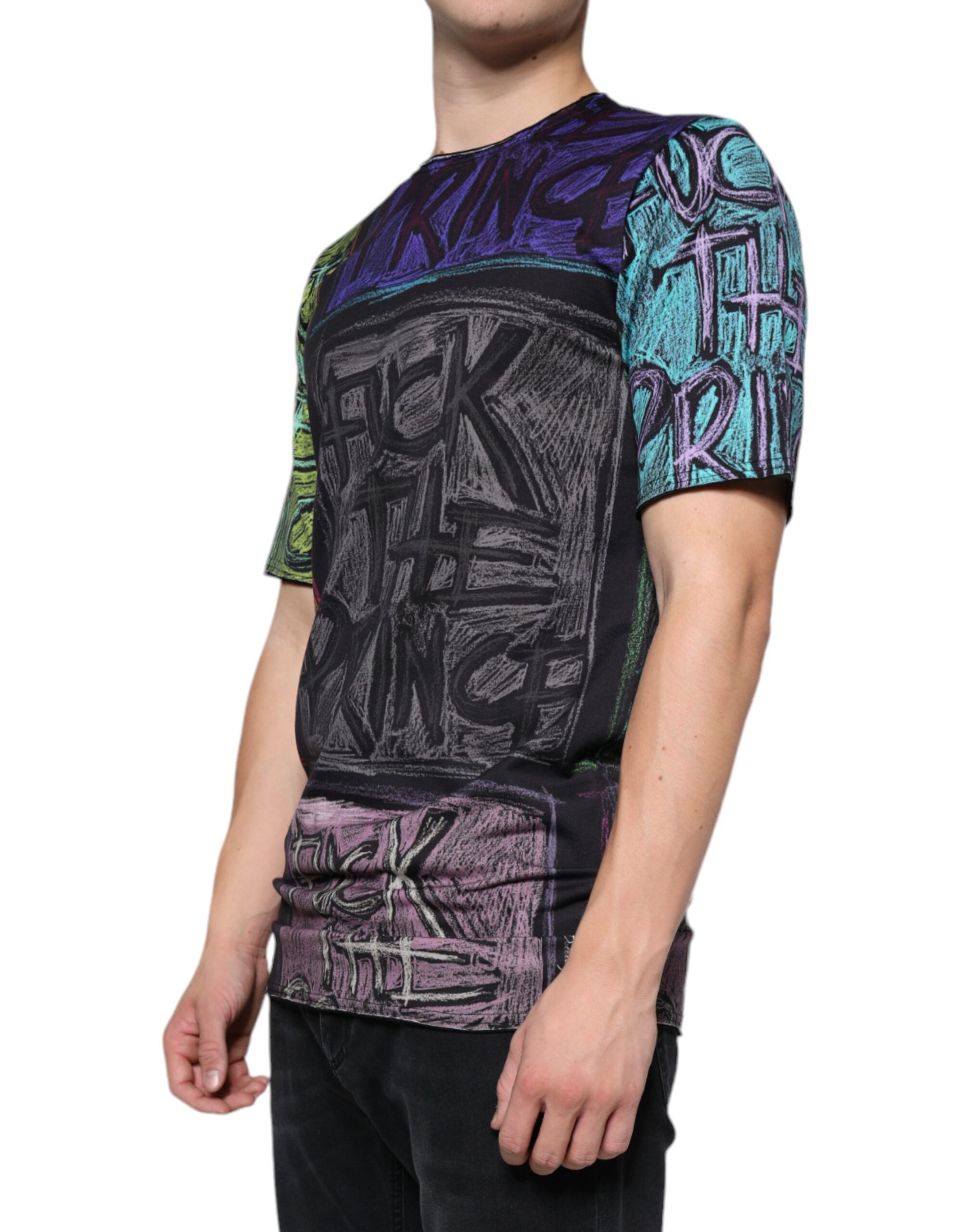 Multicolor Graphic Print Cotton T-shirt - ventzia