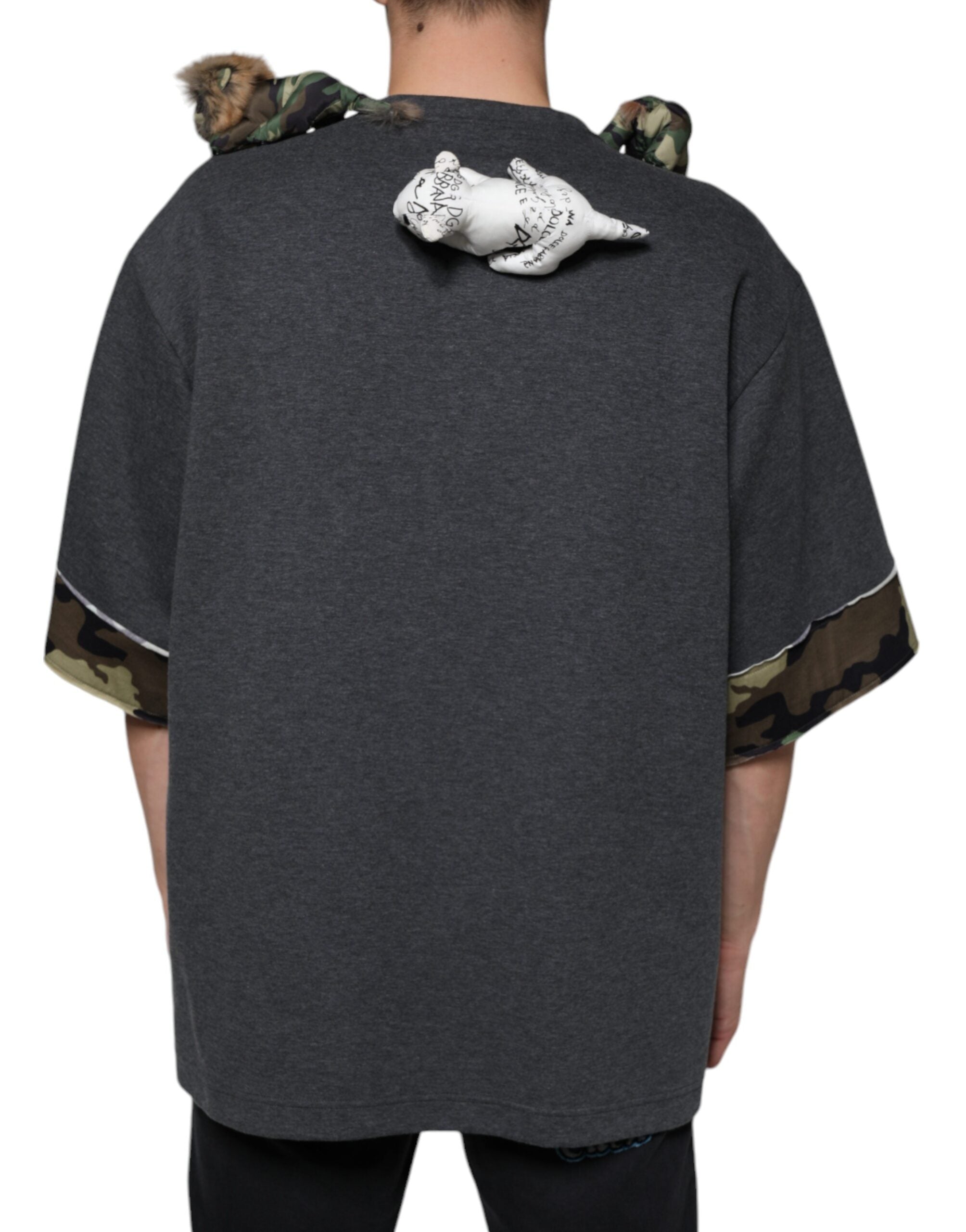 Gray Camouflage Animal Stuff Cotton T-shirt - ventzia