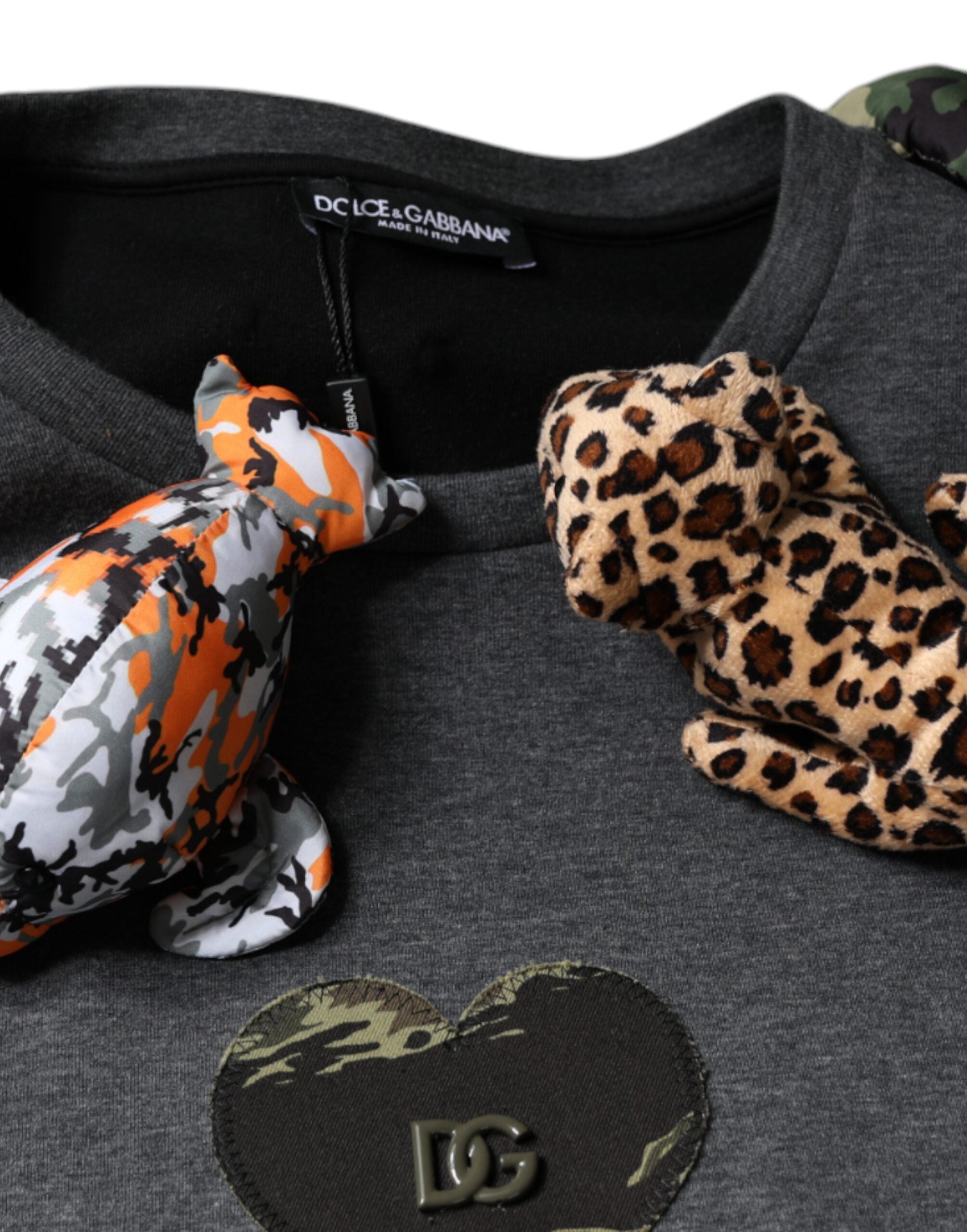 Gray Camouflage Animal Stuff Cotton T-shirt - ventzia