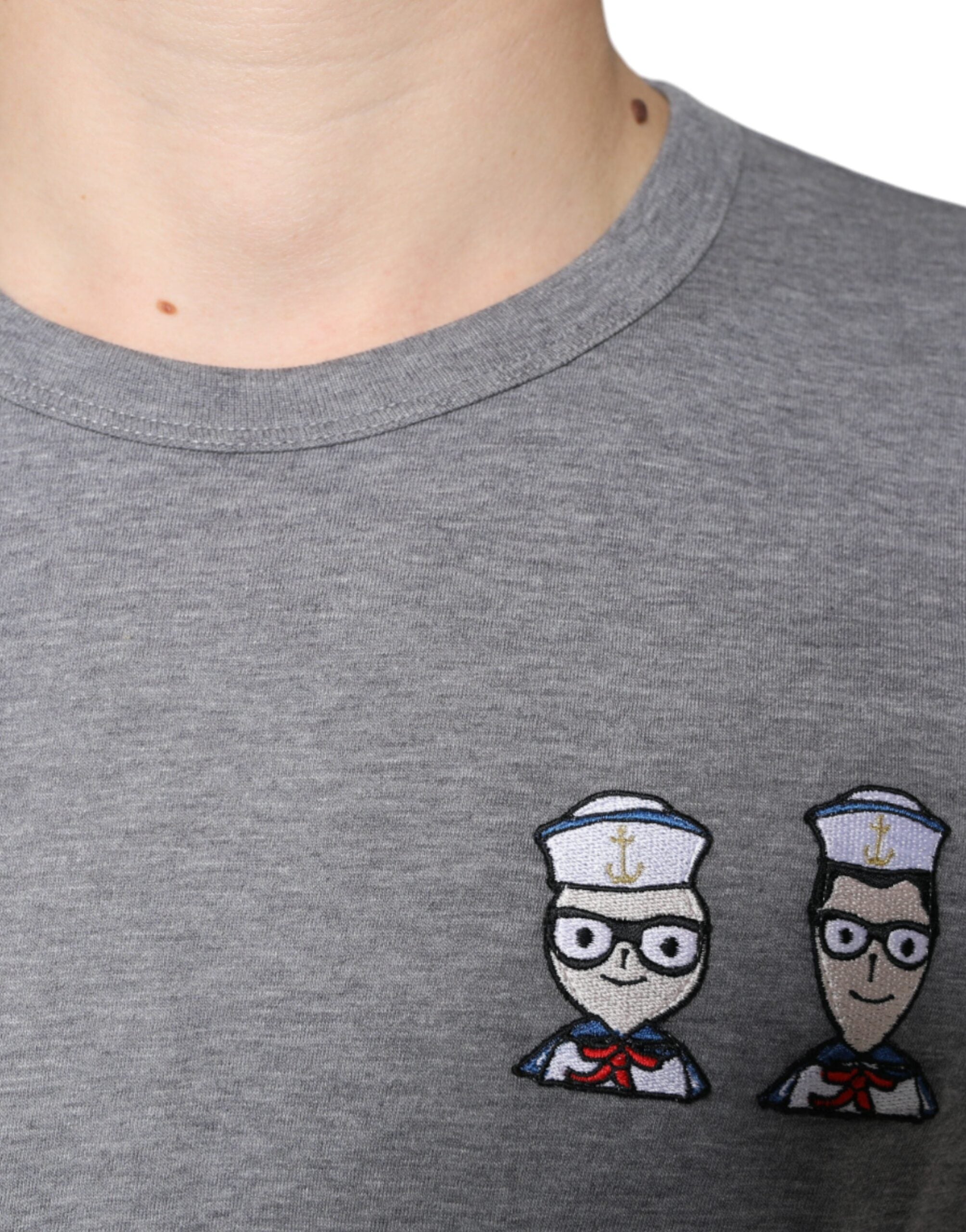 Gray Cotton #DGFamily Short Sleeves T-shirt - ventzia