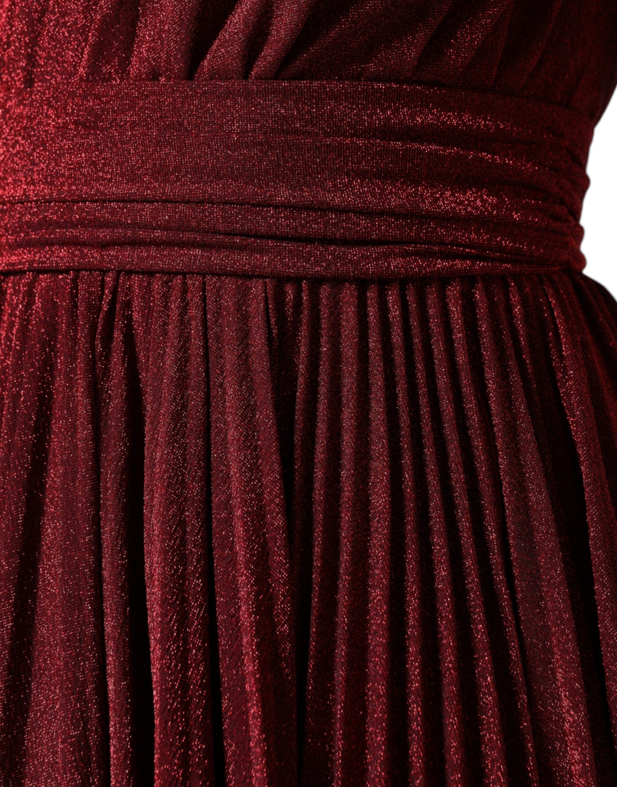 Red One Shoulder Pleated A-line Mini Dress - ventzia