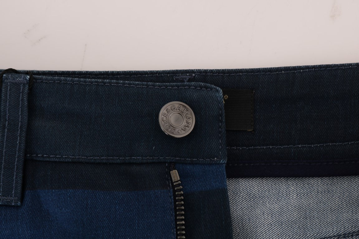 Chic Blue Denim Mini Skirt - ventzia