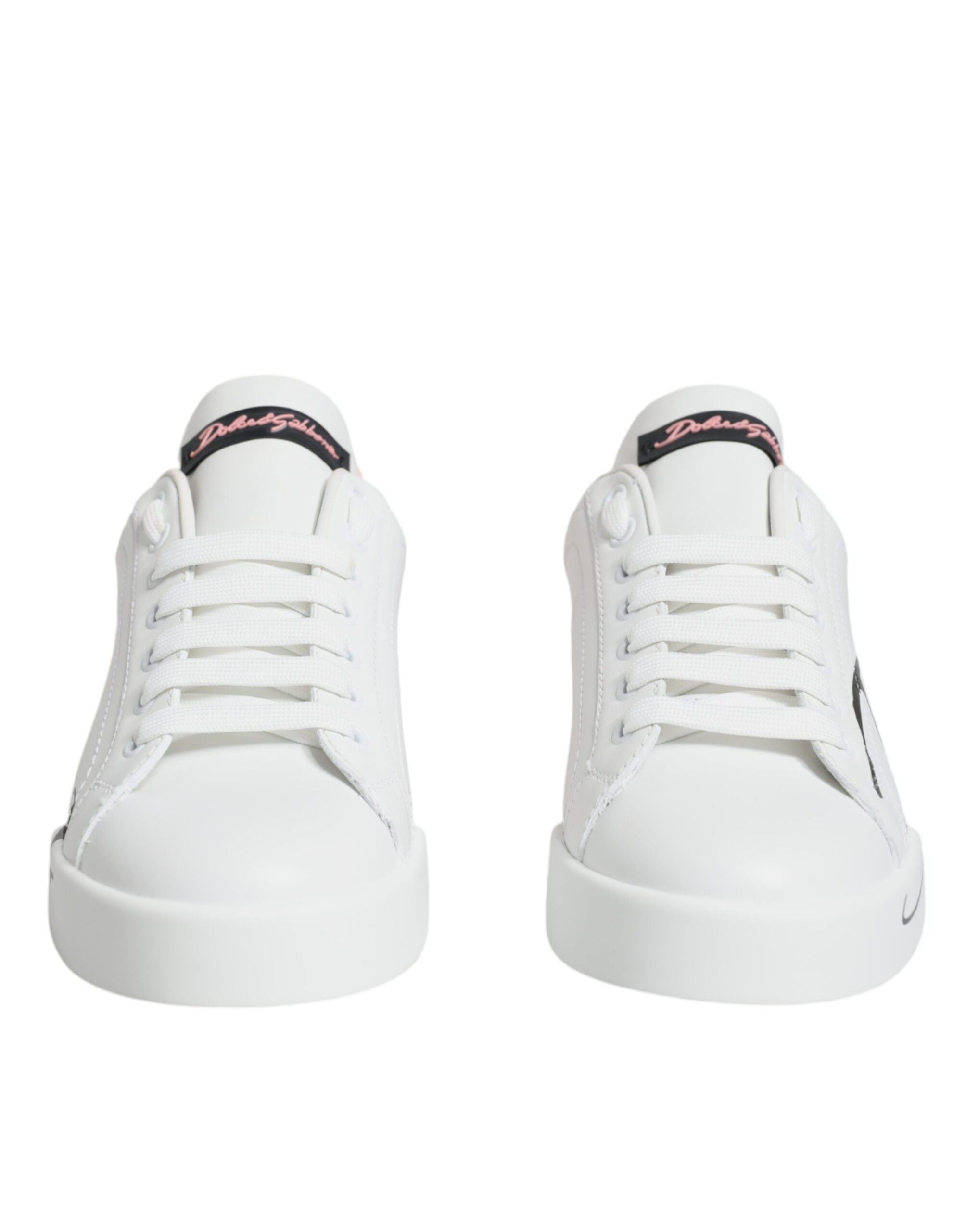 White Pink Portofino Low Top Sneakers Shoes - ventzia