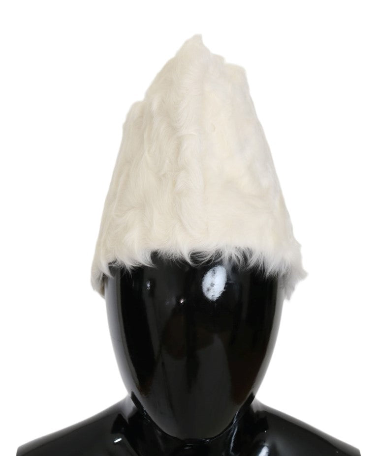 Elegant White Fur Beanie Luxury Winter Hat - ventzia