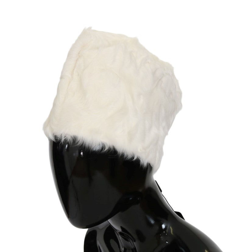 Elegant White Fur Beanie Luxury Winter Hat - ventzia