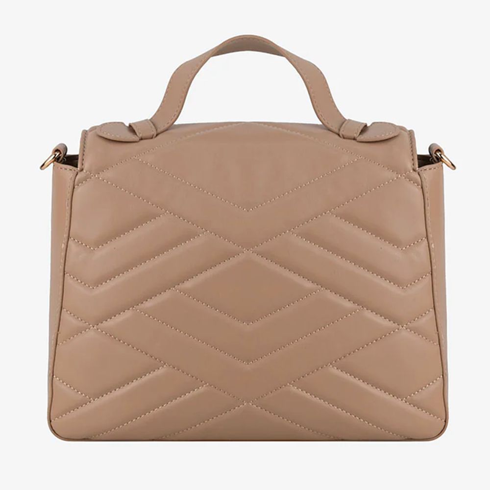 Beige Artificial Leather Women Crossbody Bag - ventzia