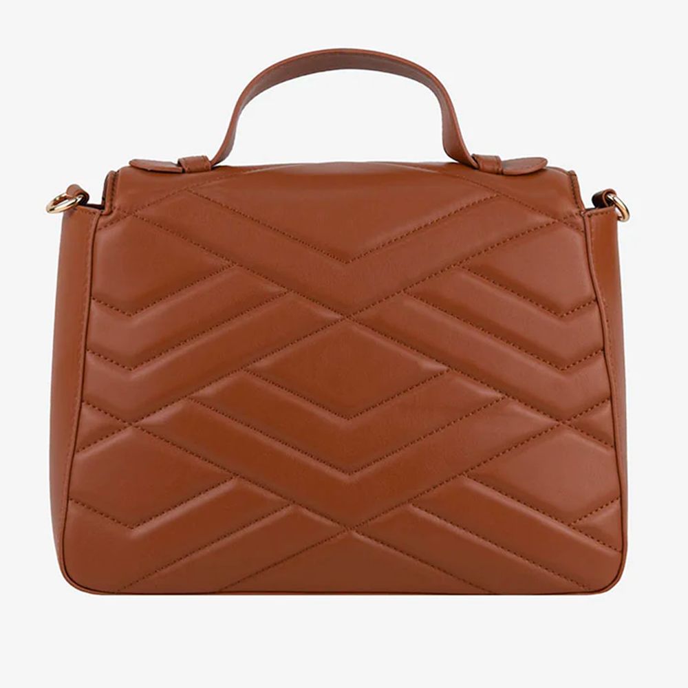 Brown Artificial Leather Women Crossbody Bag - ventzia