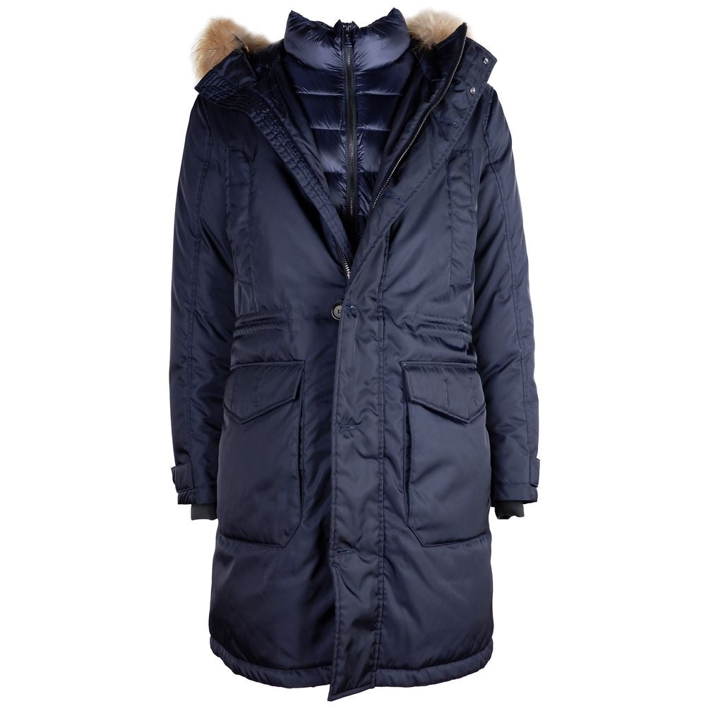 Blue Nylon Men Jacket - ventzia