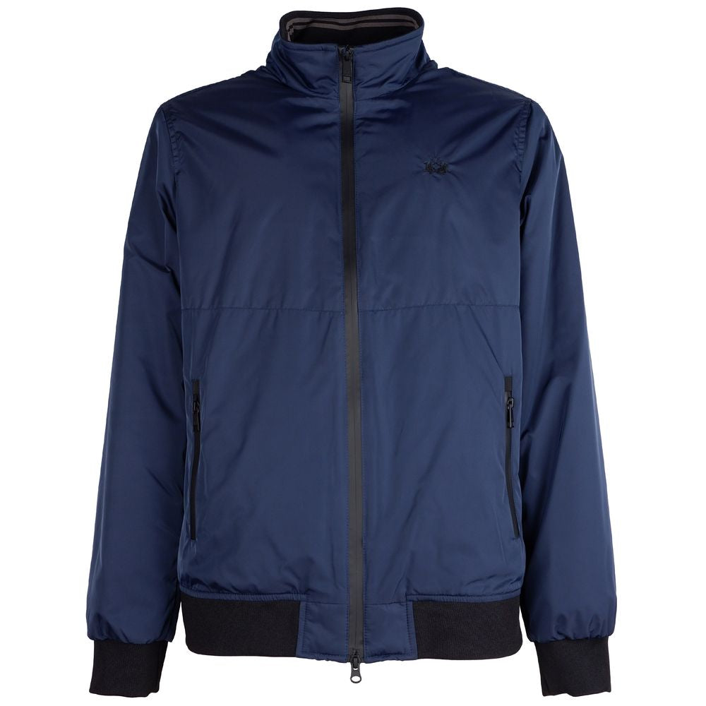 Blue Polyester Jacket - ventzia