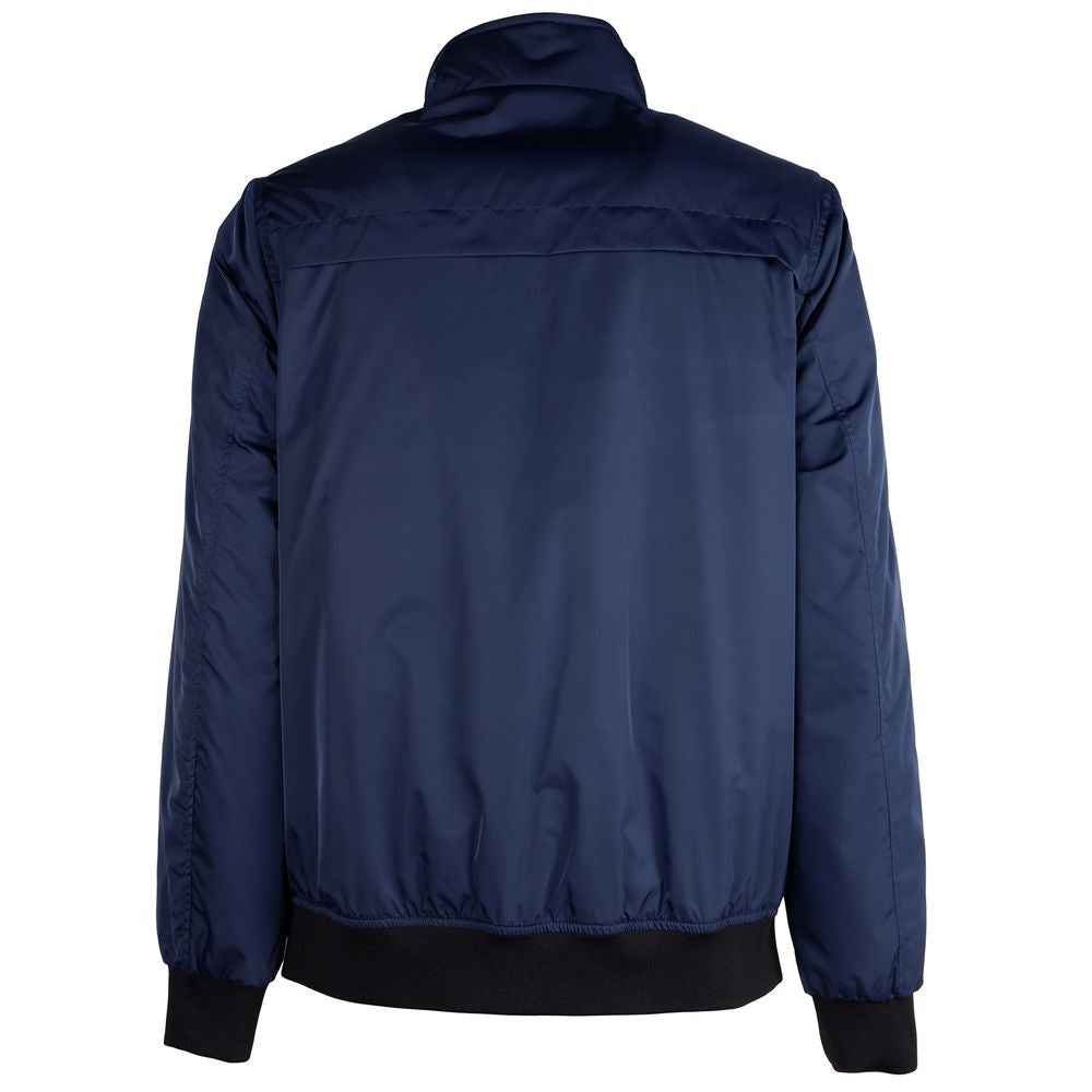 Blue Polyester Jacket - ventzia