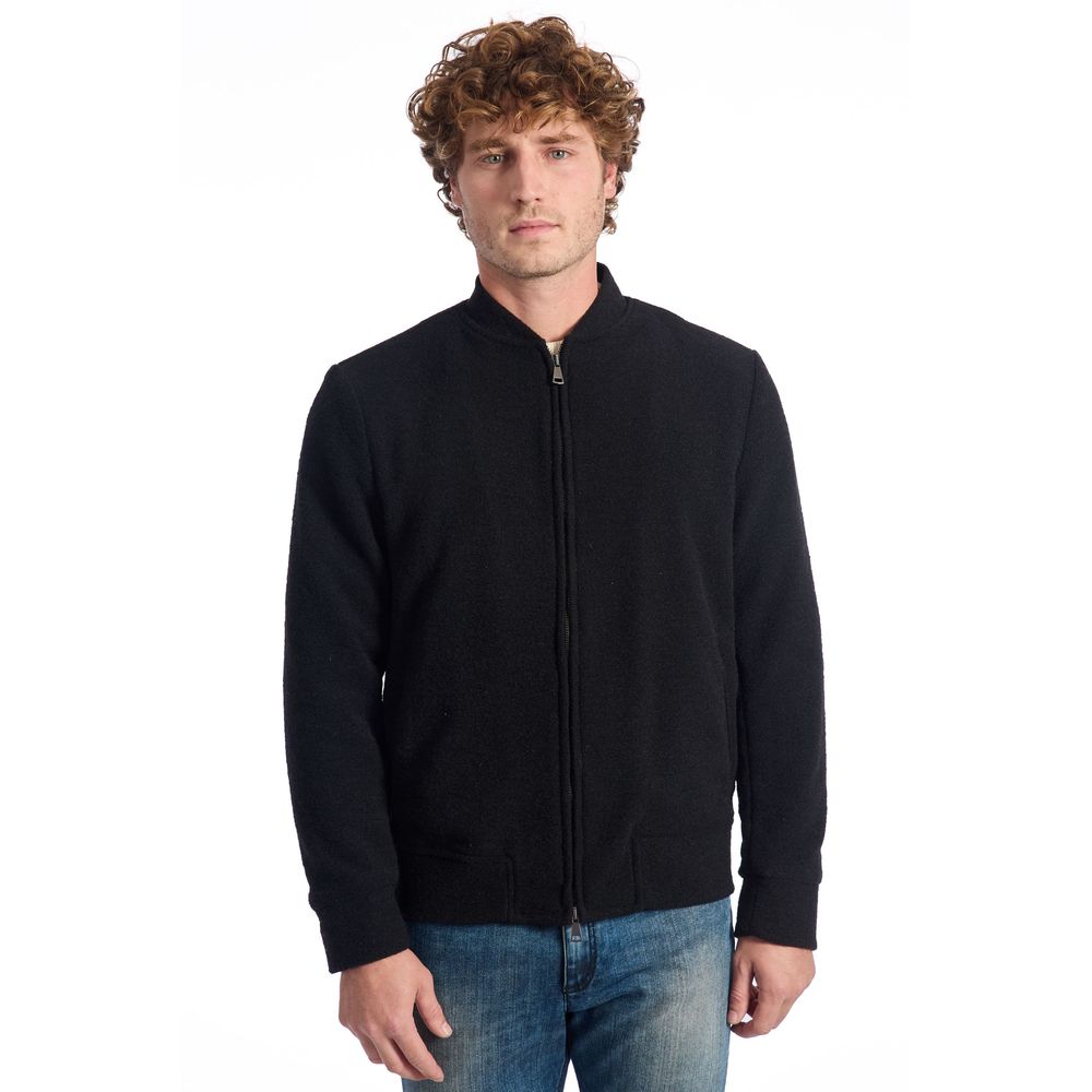 Black Wool Men Jacket - ventzia