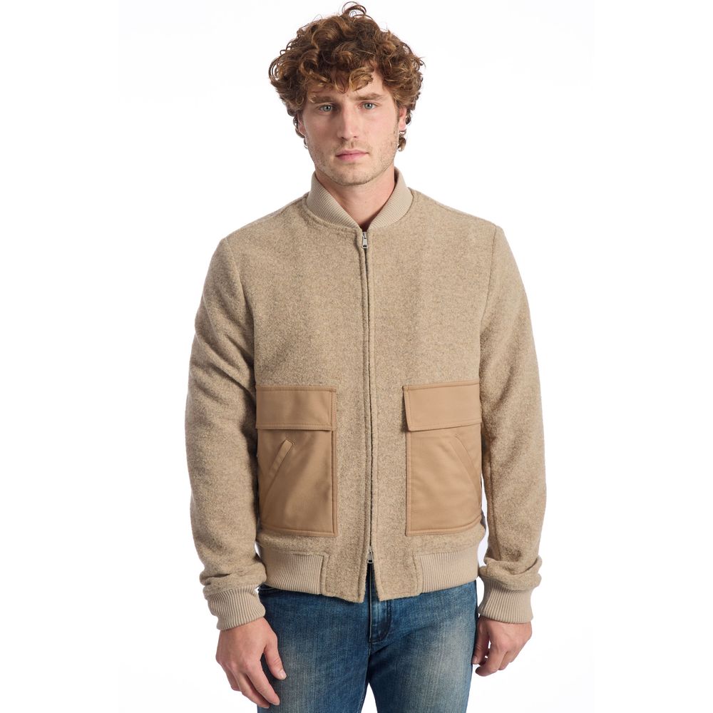 Beige Wool Men Jacket - ventzia