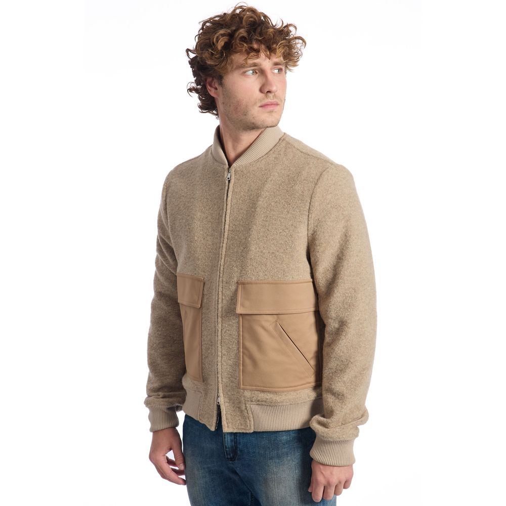 Beige Wool Men Jacket - ventzia