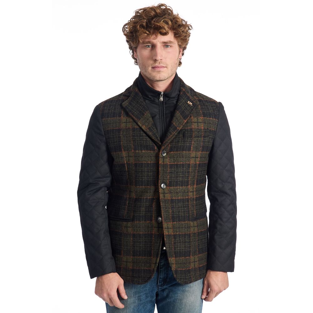 Brown Wool Men's Jacket - ventzia