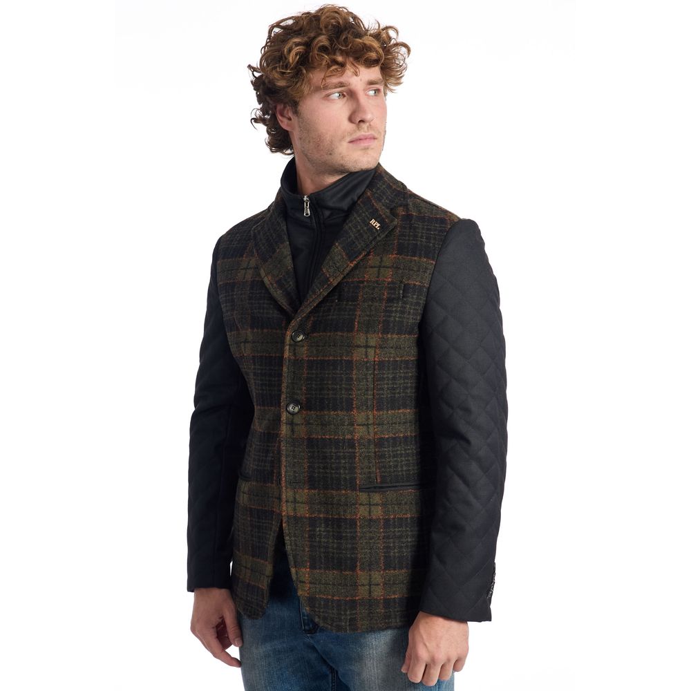 Brown Wool Men's Jacket - ventzia