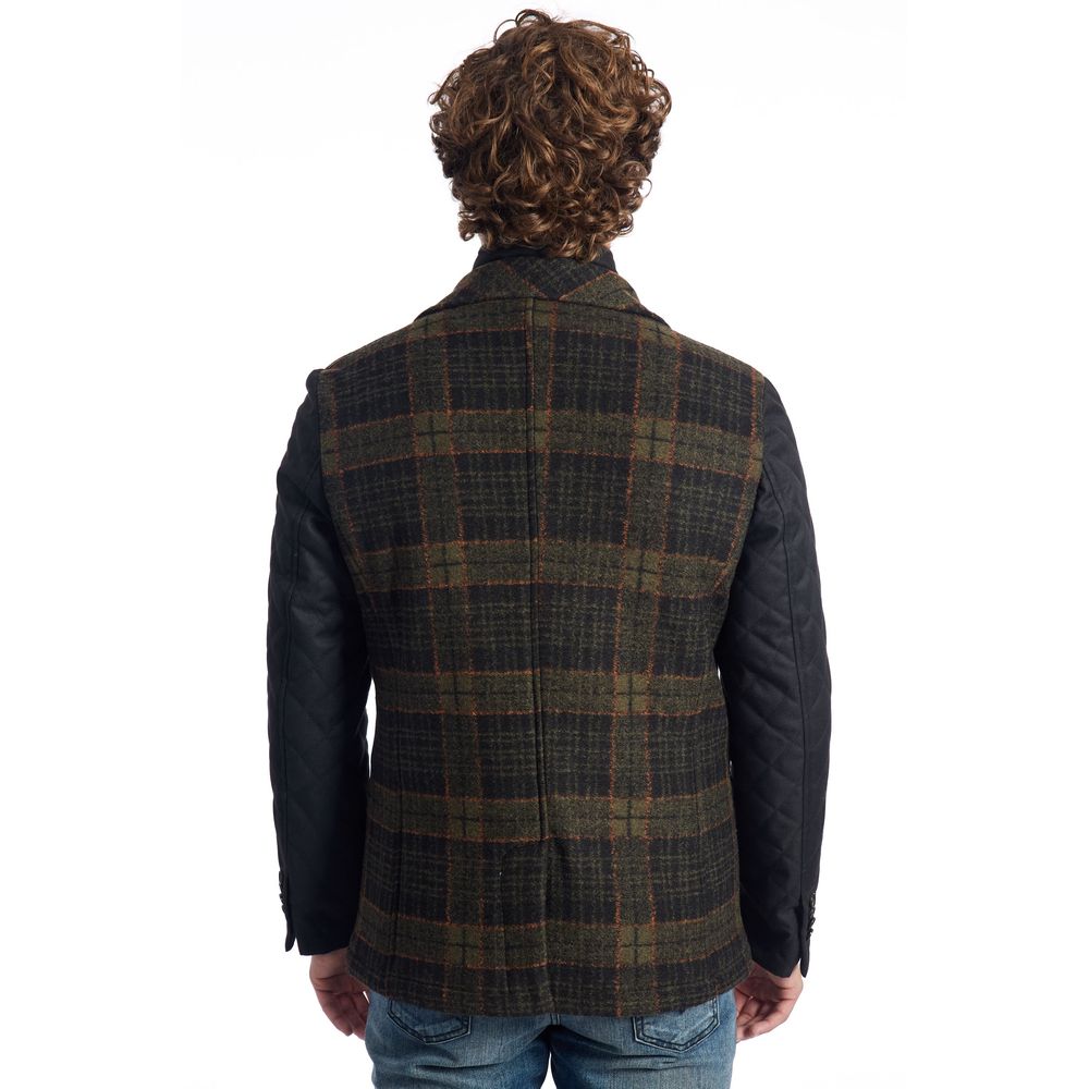 Brown Wool Men's Jacket - ventzia