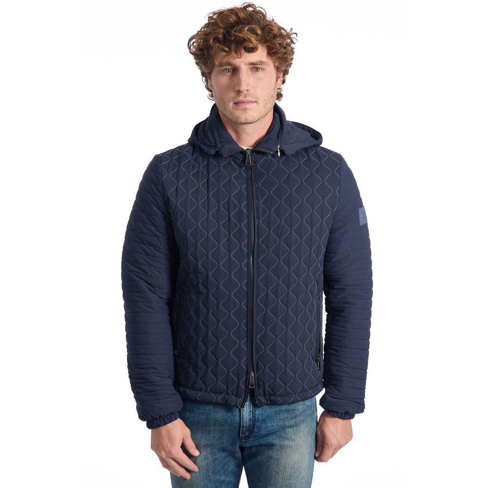 Blue Polyamide Men Jacket - ventzia