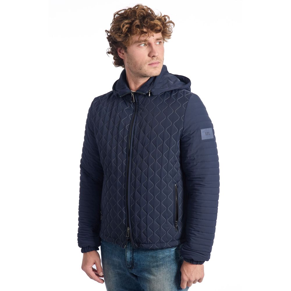 Blue Polyamide Men Jacket - ventzia