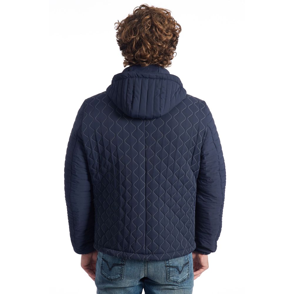 Blue Polyamide Men Jacket - ventzia