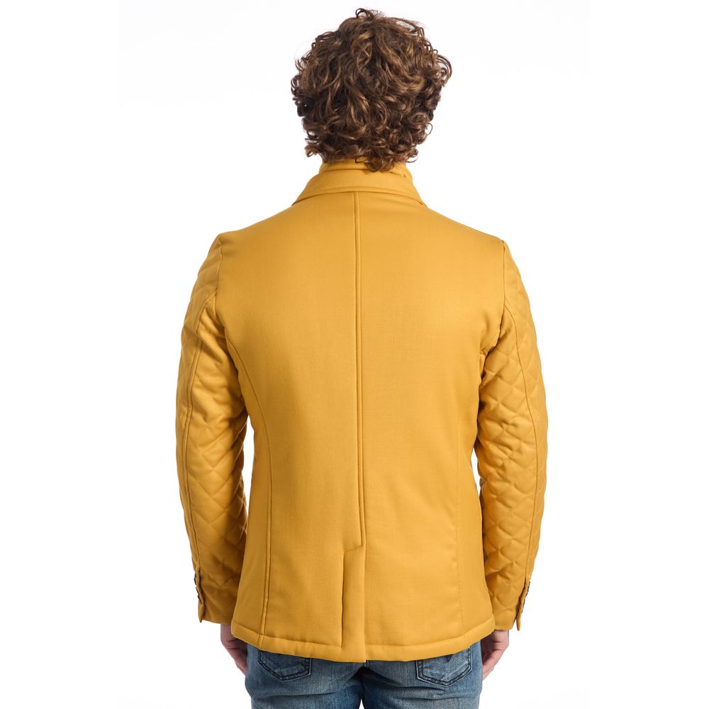 Yellow Wool Men Jacket - ventzia