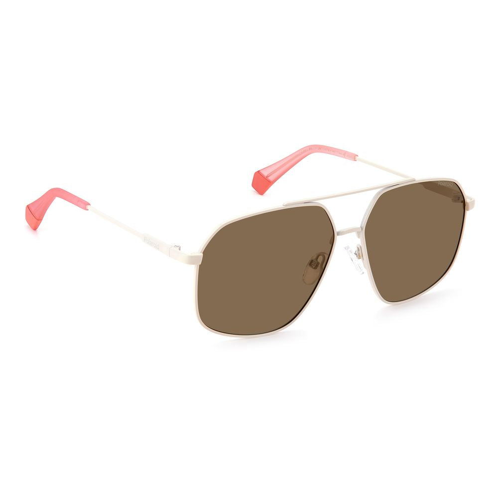 Beige Stainless Steel Sunglasses - ventzia
