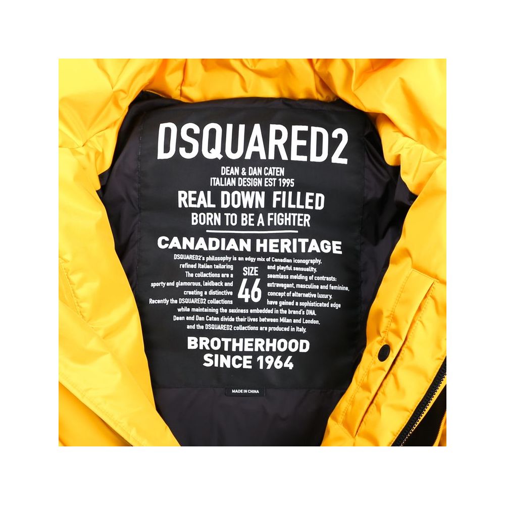 Yellow Nylon Men Jacket - ventzia