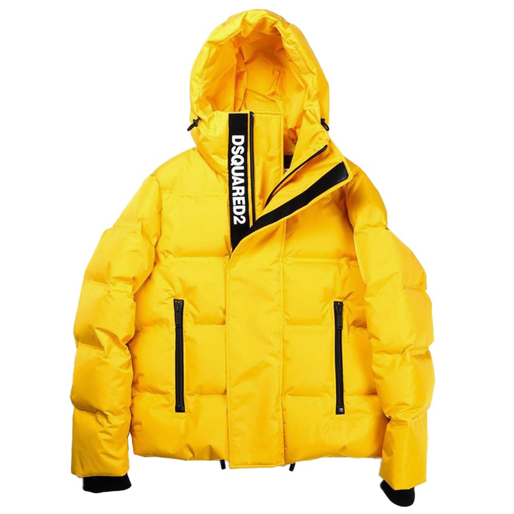 Yellow Nylon Men Jacket - ventzia