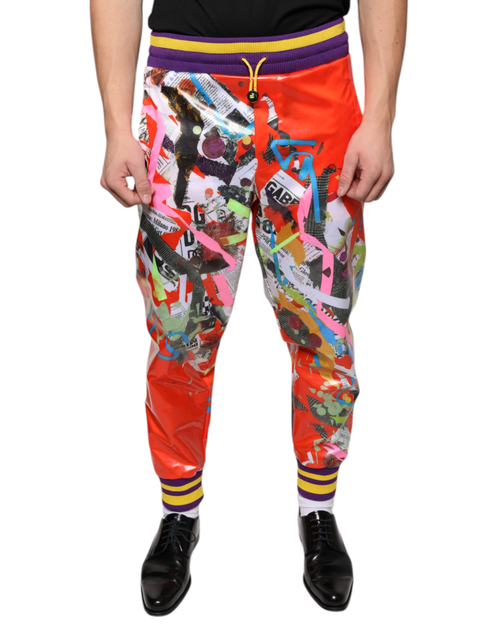 Multicolor Printed Jogger Sweatpants Pants - ventzia