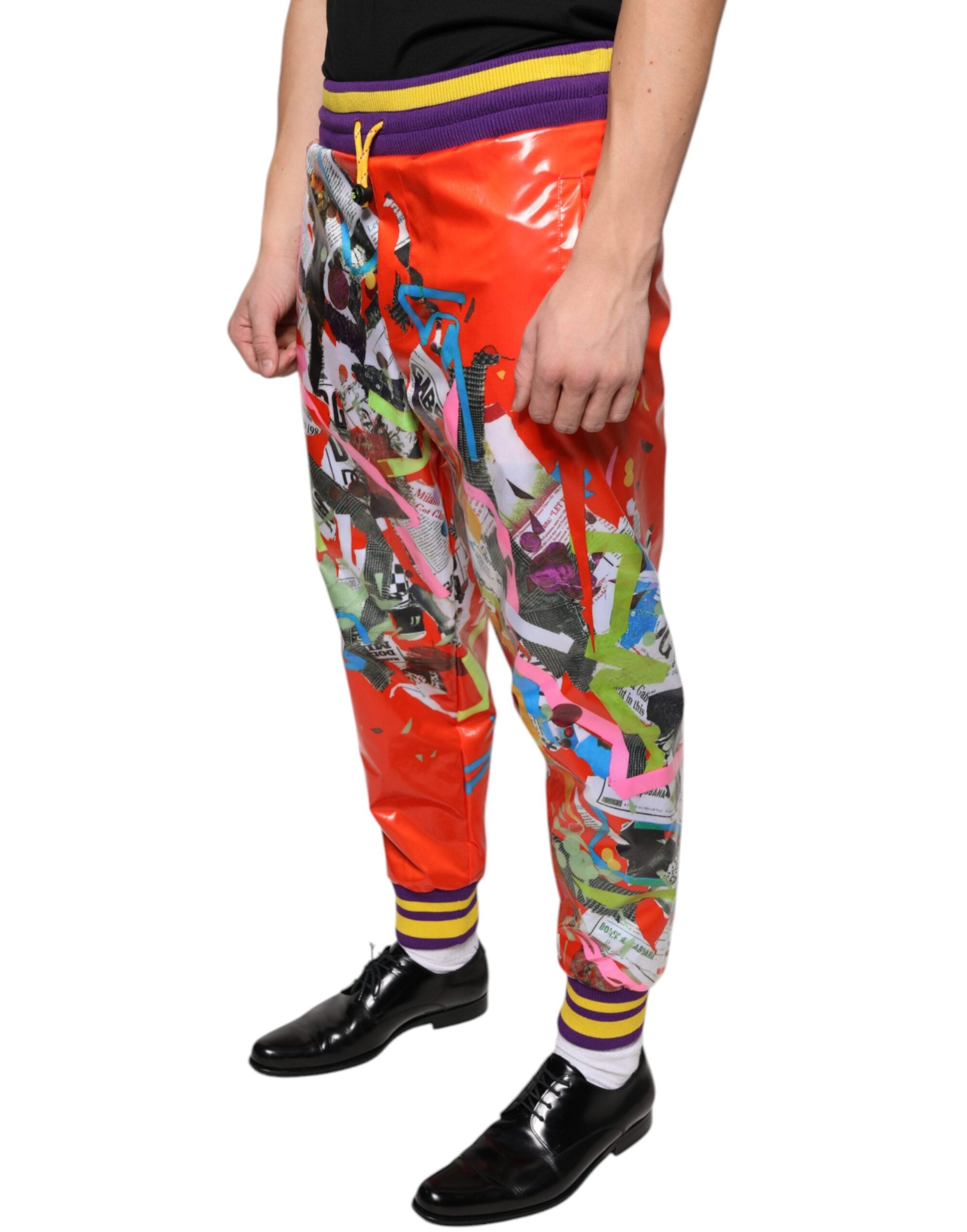 Multicolor Printed Jogger Sweatpants Pants - ventzia