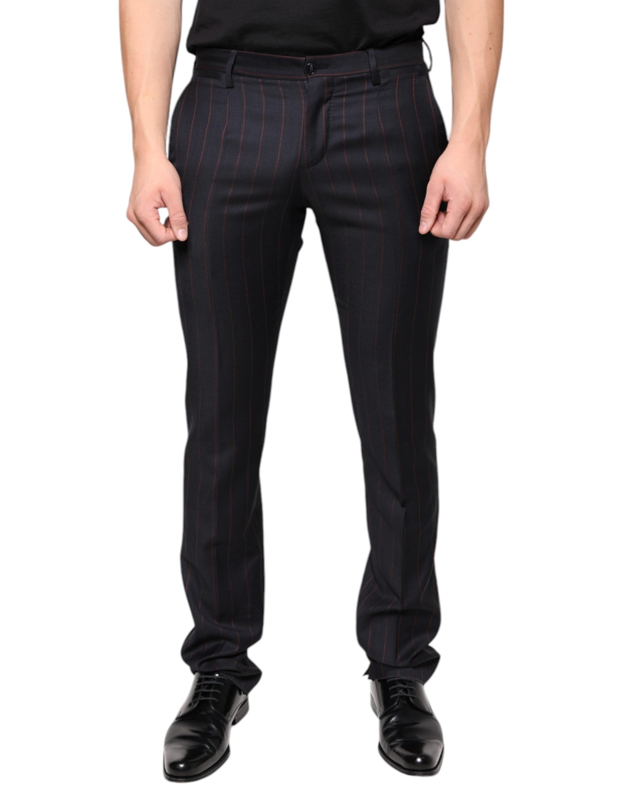 Black Stripes Skinny Men Dress Pants - ventzia