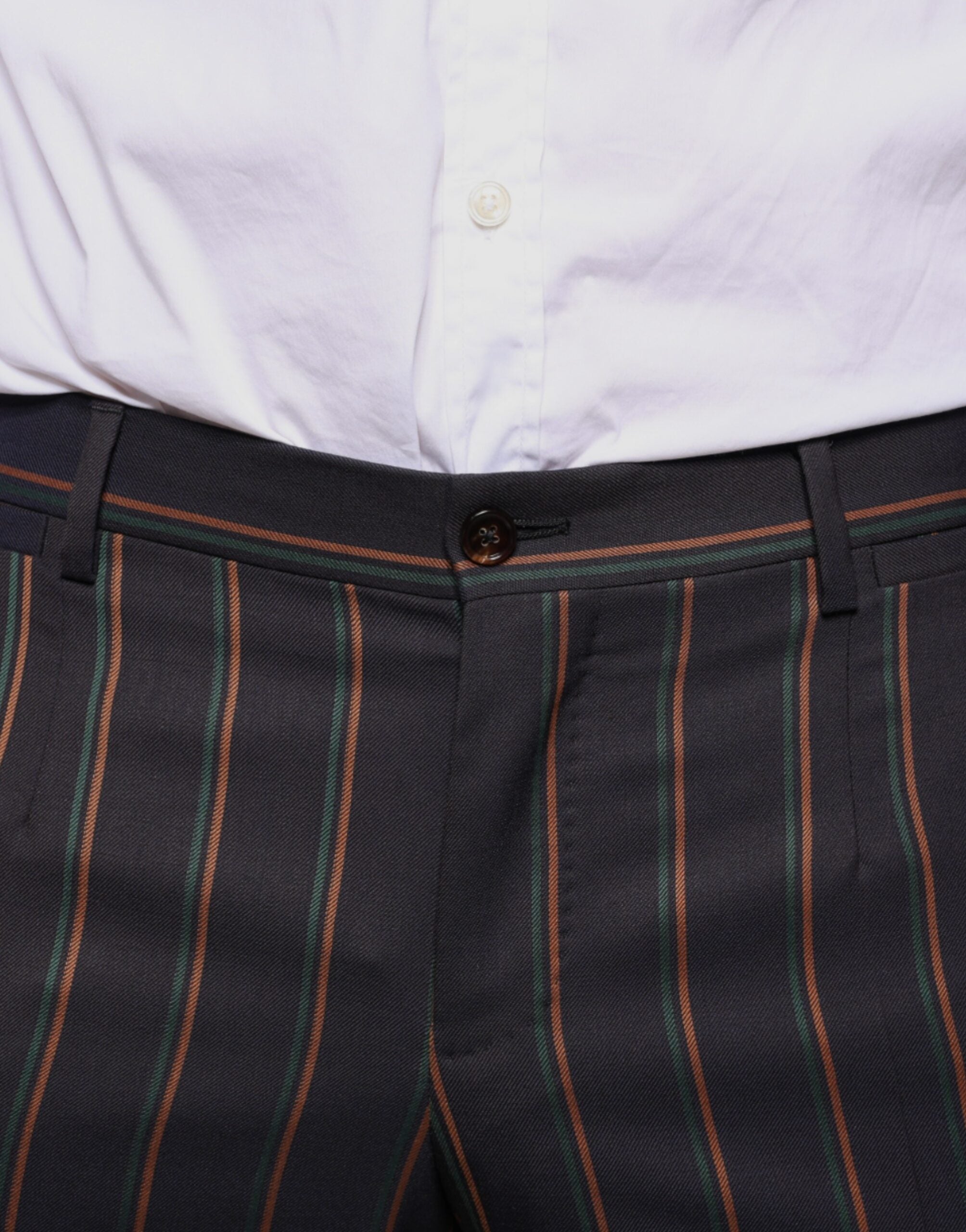 Brown Stripes Skinny Men Dress Pants - ventzia