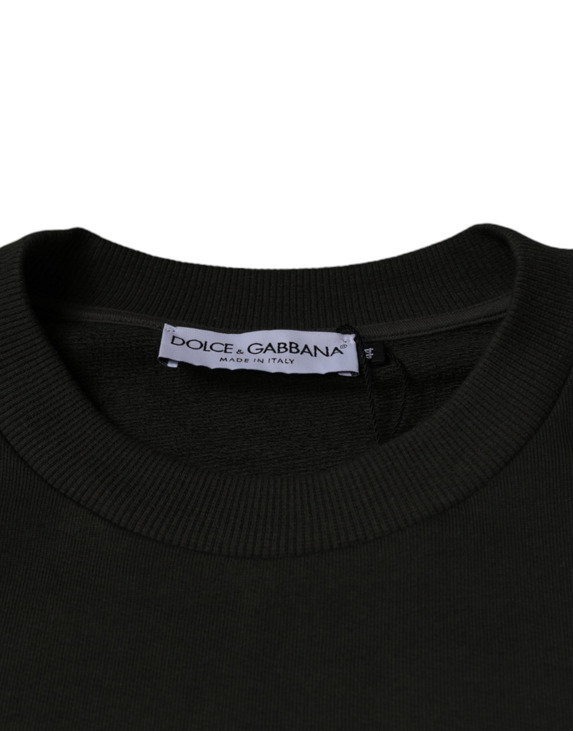 Army Green DG Crown Crew Neck Pullover Sweater - ventzia