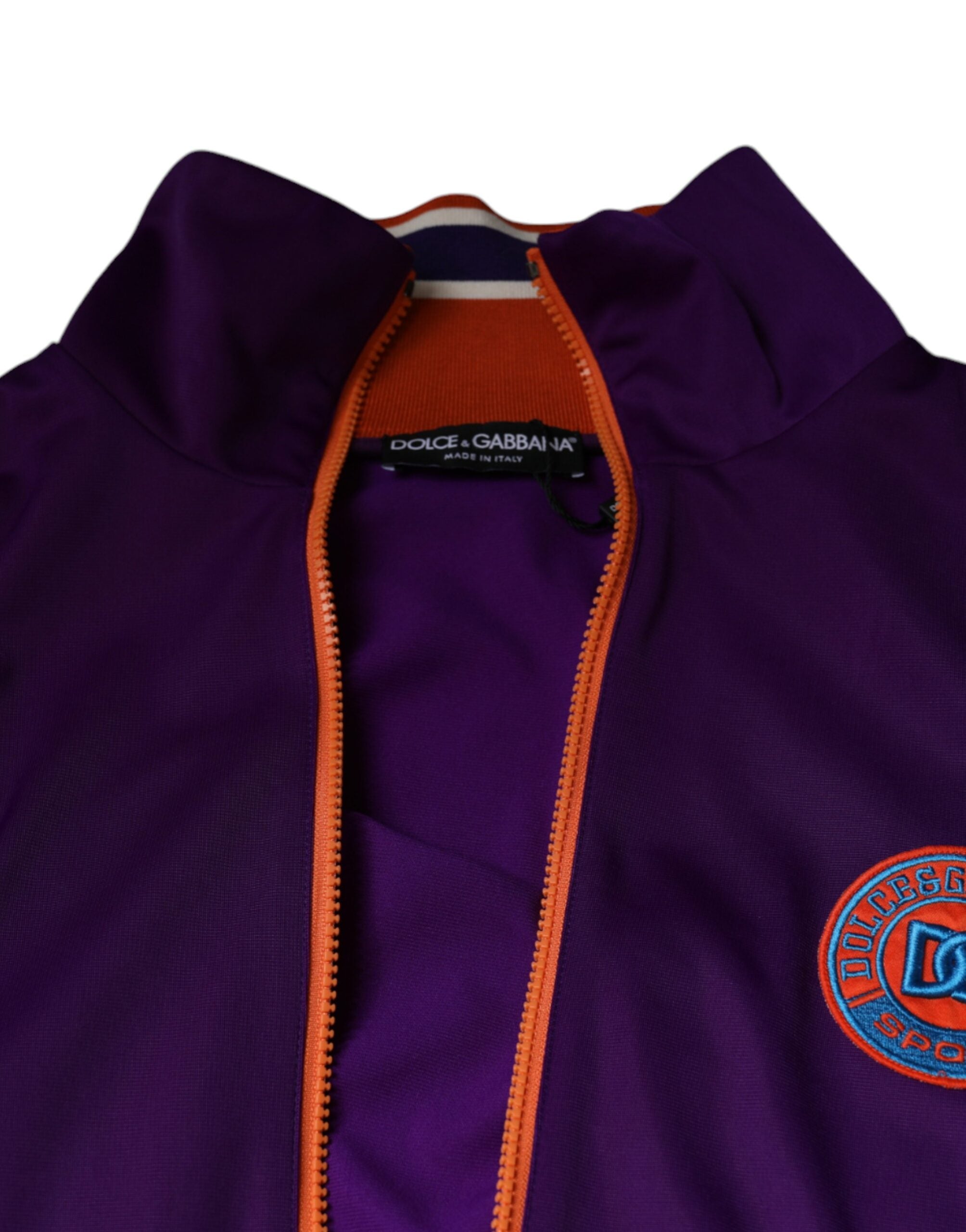 Purple Polyester Full Zip Long Sleeve Sweater - ventzia