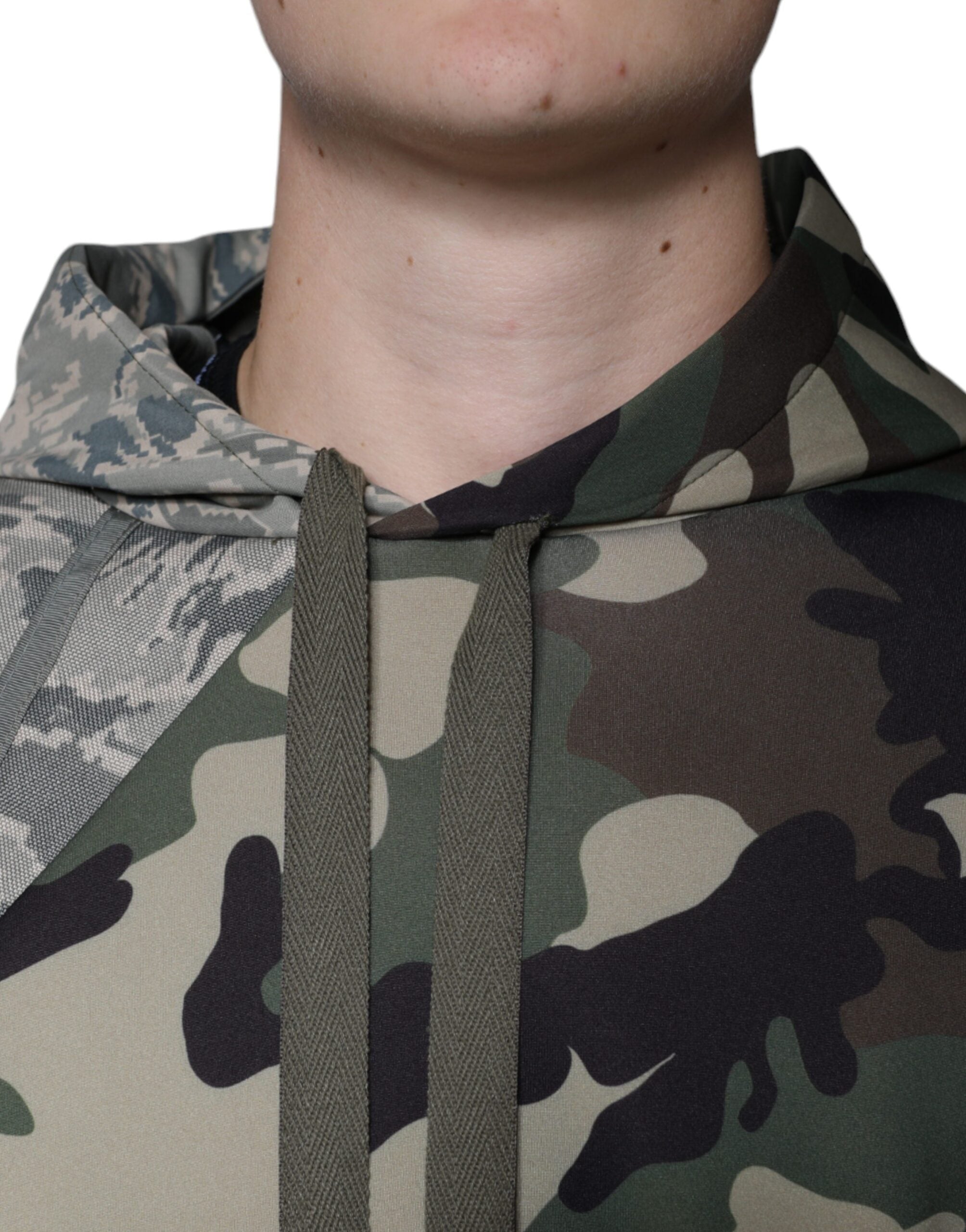 Multicolor Camouflage Hooded Sweatshirt Sweater - ventzia