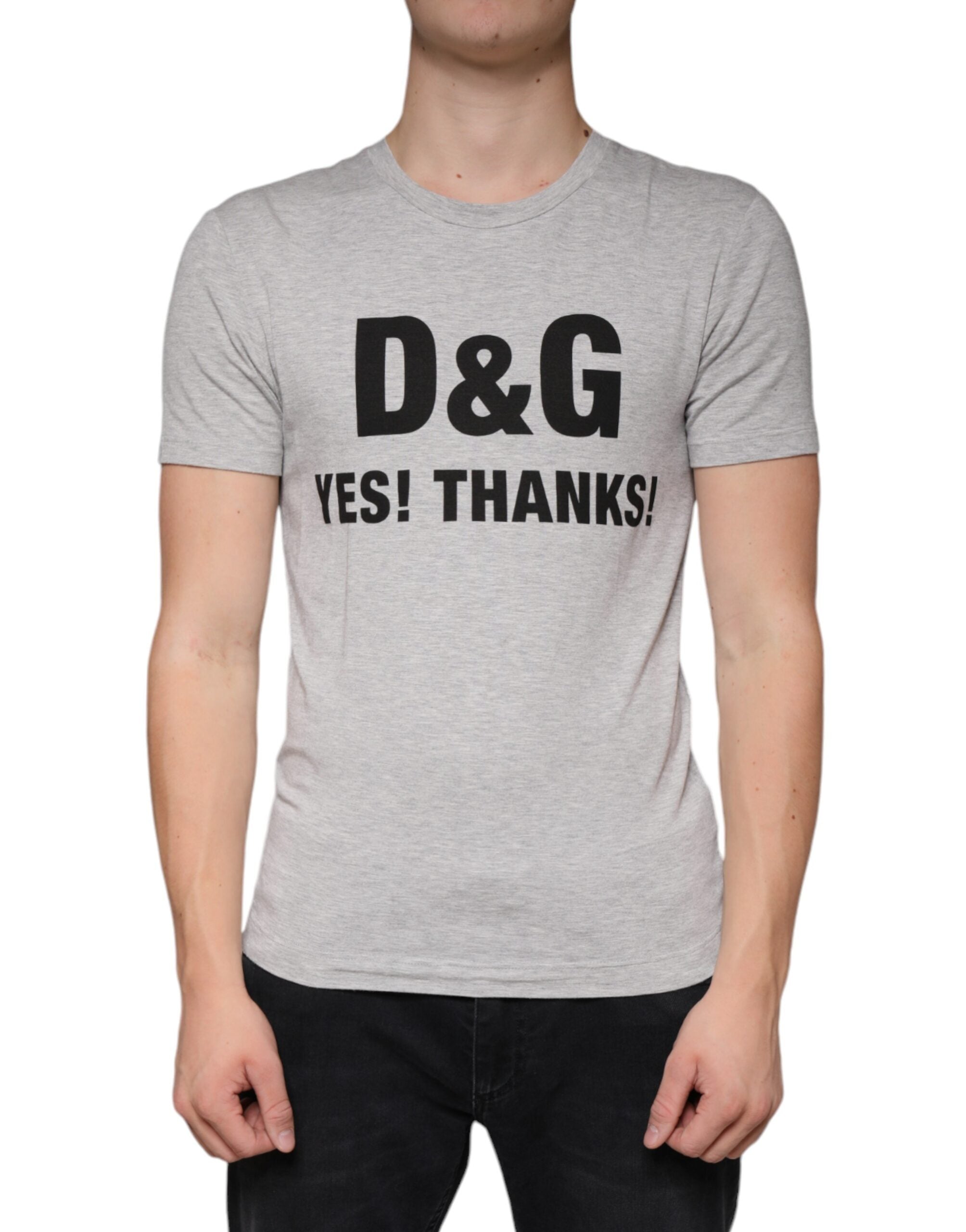 Gray Logo Print Crewneck Short Sleeve T-shirt - ventzia