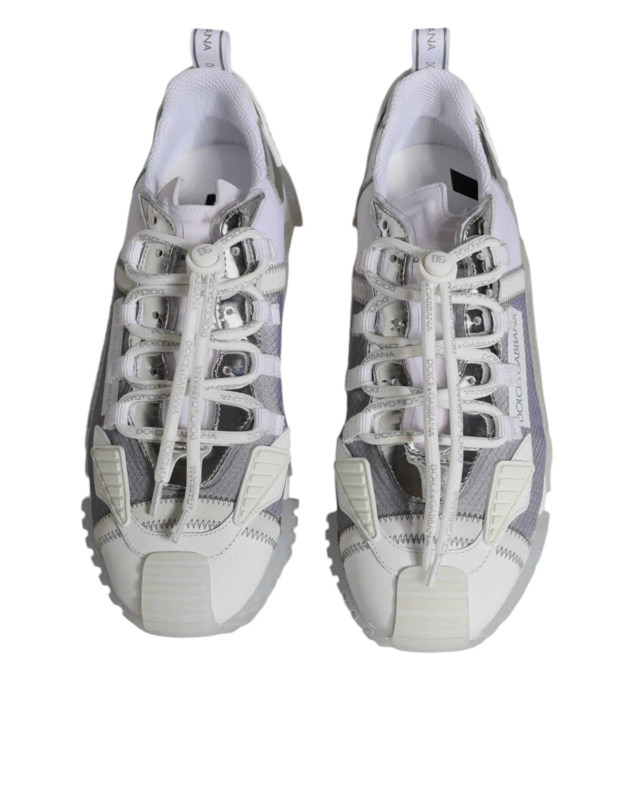 White Silver Low Top NS1 Sneakers Shoes - ventzia