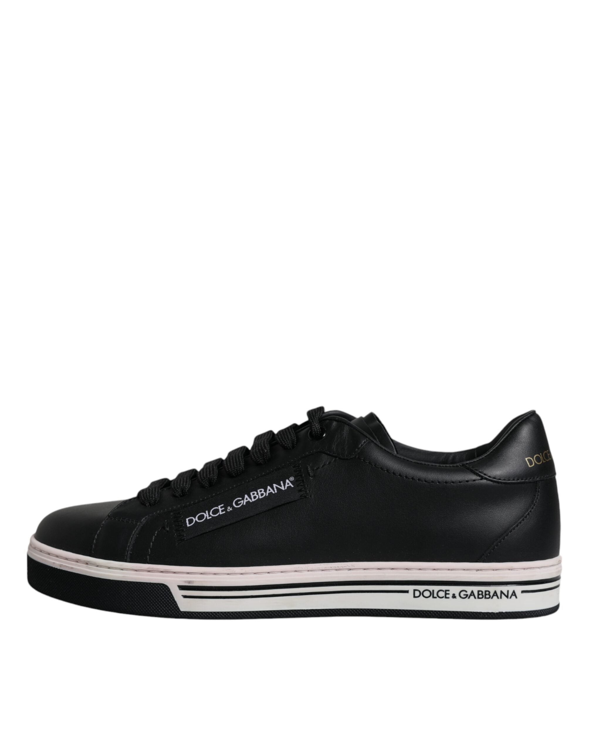 Black Leather Low Top Men Sneakers Shoes - ventzia