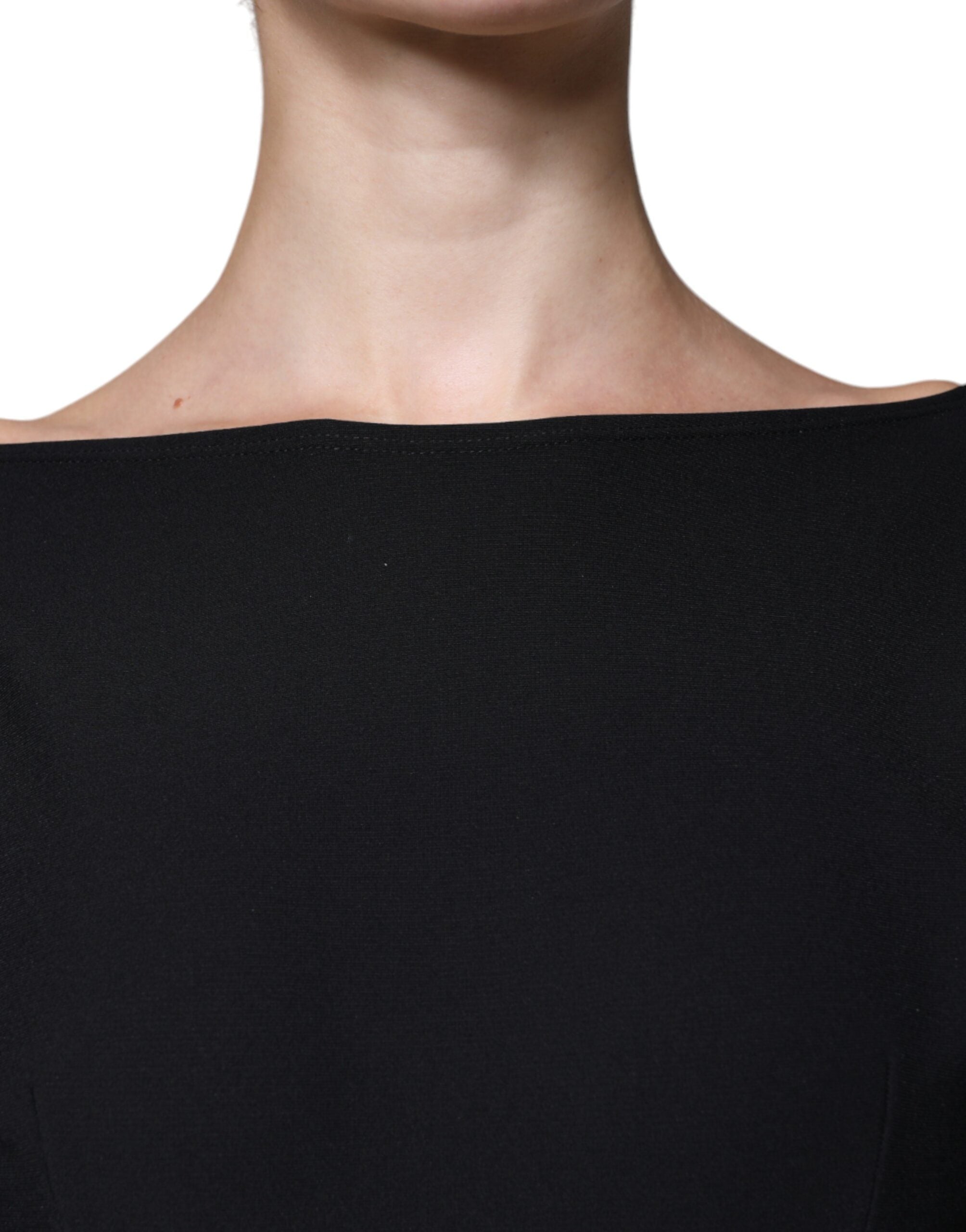 Black Viscose Cut Out A-line Long Sleeves Mini Dress - ventzia