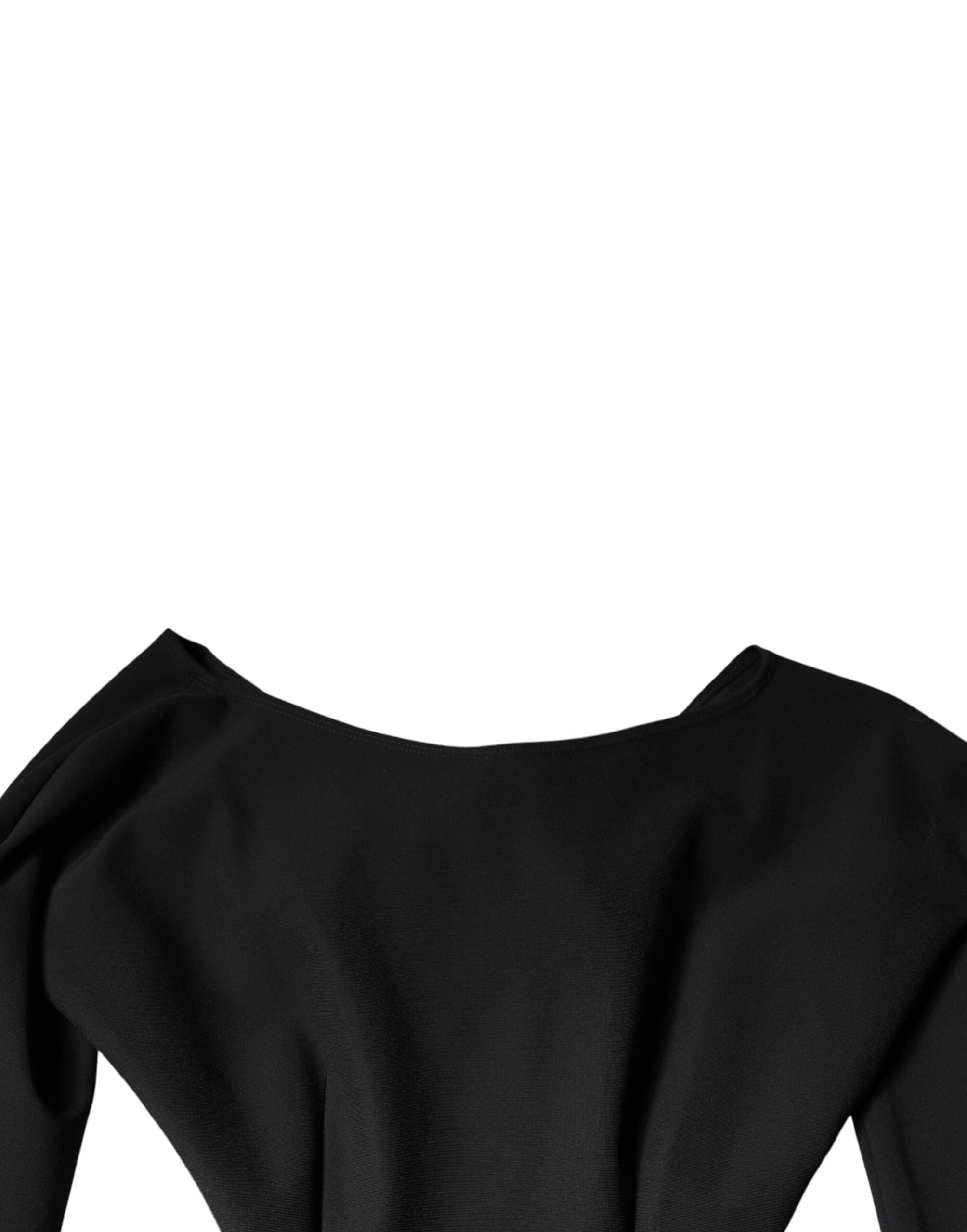 Black Viscose Cut Out A-line Long Sleeves Mini Dress - ventzia