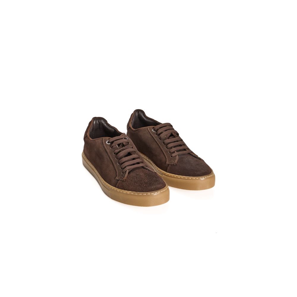 Brown Calfskin Men Sneaker - ventzia